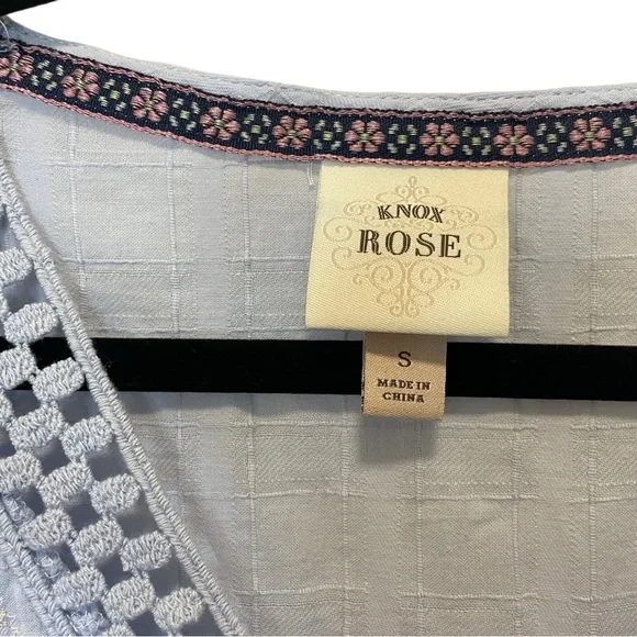 Knox Rose Light Blue Embroidered Dress Size Small - Picture 5 of 7